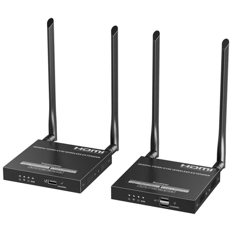 HDMI-EXT-PRO-W-4K60-KVM - Extender KVM wireless - Distanza 50 m - Risoluzione 4K - Consente connessioni 1:M - HDMI Loop out