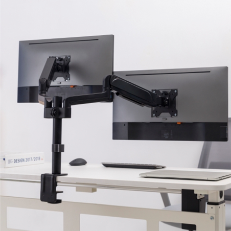 LDT48-C024 - Supporto per doppio monitor - Installazione a tavolo - Carico massimo 9 Kg/braccio - Inclinazione -35º +35º - VESA 