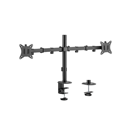 LDT66-C024 - Palo per doppio monitor - Installazione a tavolo - Carico massimo 9Kg - Inclinazione -45º +45º - VESA 75x75 - VESA 
