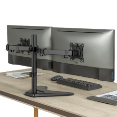 LDT66-T024 - Supporto per doppio monitor - Installazione a tavolo - Carico massimo 9Kg - Inclinazione -45º +45º - VESA 75x75 - V
