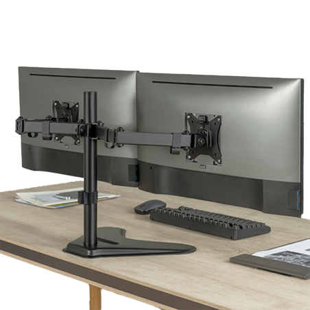 LDT66-T024 - Supporto per doppio monitor - Installazione a tavolo - Carico massimo 9Kg - Inclinazione -45º +45º - VESA 75x75 - V