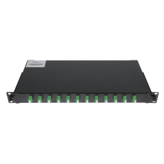 PP-FIBER-12-LC - Patch panel in fibra - 12 Porte LC/APC duplex - Vassoio di giunzione (senza pigtail) - Formato per rack - Dimen