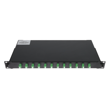 PP-FIBER-12-LC - Patch panel in fibra - 12 Porte LC/APC duplex - Vassoio di giunzione (senza pigtail) - Formato per rack - Dimen