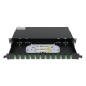 PP-FIBER-12-LC - Patch panel in fibra - 12 Porte LC/APC duplex - Vassoio di giunzione (senza pigtail) - Formato per rack - Dimen