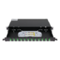 PP-FIBER-12-LC - Patch panel in fibra - 12 Porte LC/APC duplex - Vassoio di giunzione (senza pigtail) - Formato per rack - Dimen