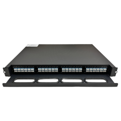 PP-FIBER-4-12 - Patch panel in fibra - 48 porte LC Duplex - 4 moduli con 12 adattatori LC Duplex ciascuno - Pigtail non incluso