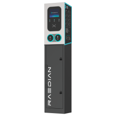 RD-GEMINI-22-M1-P0+RD-GEMINI-POLE - Colonnina di ricarica a doppia presa con piedistallo incluso - Potenza 2x22kW / 32A / Trifas
