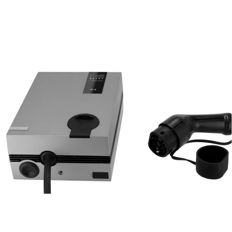 RD-NEO-11-C5-SILVER - Colonnina di ricarica per veicoli elettrici - Potenza 11kW / 16A / Trifase - Connettore tipo 2 - Protezion