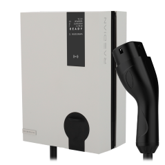RD-NEO-22-C5-WHITE - Colonnina di ricarica per veicoli elettrici - Potenza 22kW / 32A / Trifase - Connettore tipo 2 - Protezione