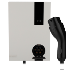 RD-NEO-22-C5-WHITE - Colonnina di ricarica per veicoli elettrici - Potenza 22kW / 32A / Trifase - Connettore tipo 2 - Protezione
