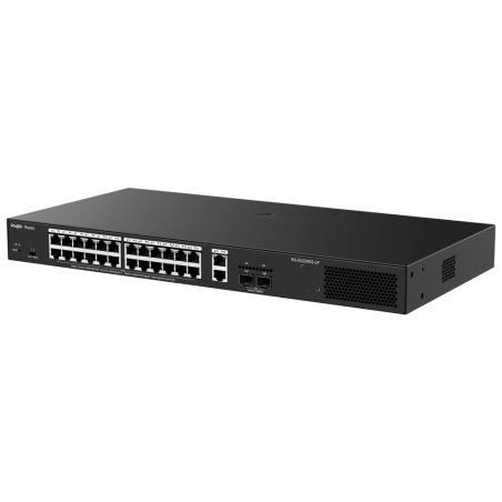 RG-ES228GS-LP - Reyee Switch PoE Cloud Managed - 24 PoE 802.3af/at + 2 SFP + 2 uplink RJ45 - 26 RJ45 10/100/1000Mbps + 2 SFP 10/