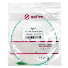 SF-LC-APC-OM4-0015M-D09-A - Pigtail in fibra ottica - Fibra multimodale OM4 - Connettore LC APC simplex - Lunghezza 1.5m - Coper
