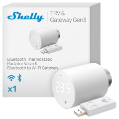SH-BLU-TRVX1-SH-BLU-GATEWAY-GEN3 - Shelly BLU TRV x1 + Shelly Blu Gateway Gen3 - WiFi 2.4 GHz IEEE802.11 b/g/n / Bluetooth - Val