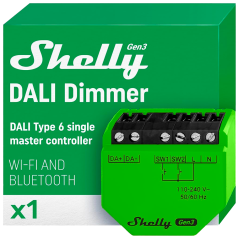 SH-DALI-DIMMER-GEN3 - Shelly DALI Dimmer Gen3 - WiFi 2.4 GHz IEEE802.11 b/g/n - Bluetooth - Regulador intensidad de luminarias D