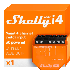 SH-I4-GEN3 - Shelly i4 Gen3 - WiFi 2.4 GHz IEEE802.11 b/g/n / Bluetooth - Interruttore intelligente - Supporta 110-240 V - Suppo
