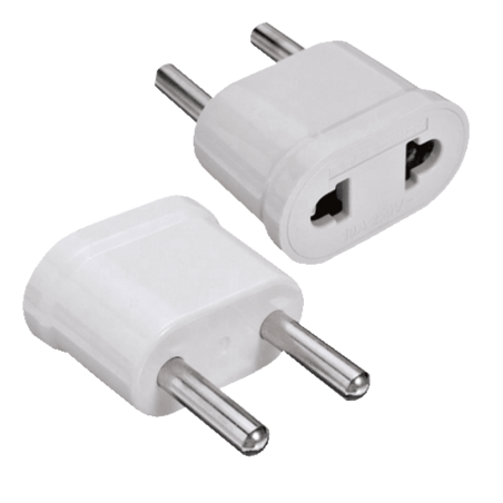 USA-EU-ADAPTER-W - Adattatore - Da Spina tipo A (USA) a Spina tipo F (UE) - Tensione 250V AC - Corrente massima in uscita 10 A -