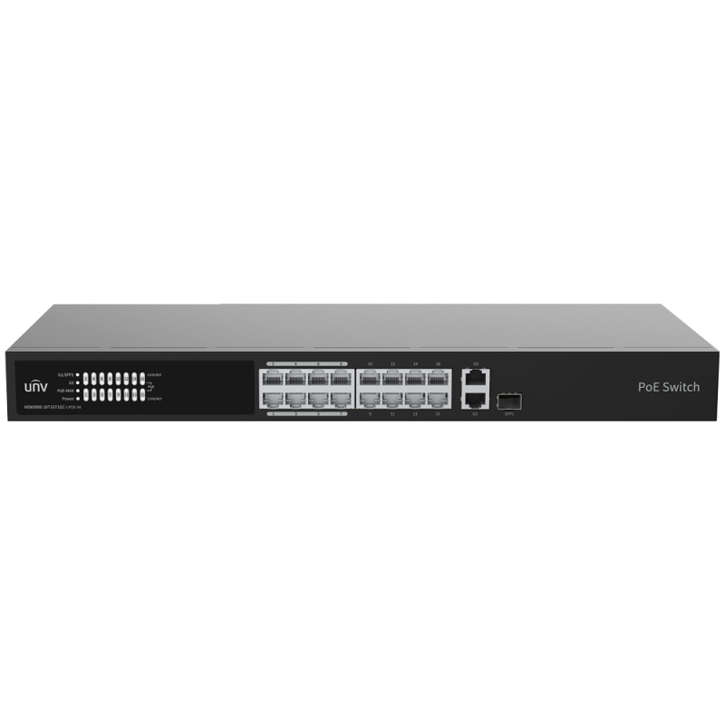 UV-NSW3000-16T1GT1GC-LPOE-IN - Uniview Switch PoE Cloud Managed Layer 2 - 16 PoE802.3af/at + 1 uplink RJ45 +1 uplink Combo - 16 UV-NSW3000-16T1GT1GC-LPOE-IN - Uniview Switch PoE Cloud Managed Layer 2 - 16 PoE802.3af/at + 1 uplink RJ45 +1 uplink Combo - 16