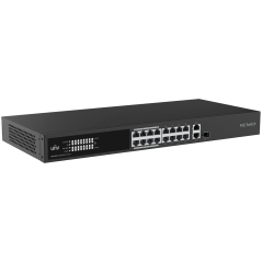 UV-NSW3000-16T1GT1GC-LPOE-IN - Uniview Switch PoE Cloud Managed Layer 2 - 16 PoE802.3af/at + 1 uplink RJ45 +1 uplink Combo - 16 