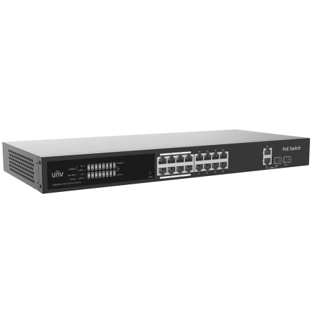 UV-NSW3000-17GT1GP1GC-POE-IN - Uniview Switch PoE Cloud Managed Layer 2 - 16 PoE802.3af/at + 2 uplink RJ45 + 2 SFP - 16 RJ45 GE