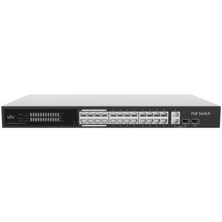 UV-NSW3000-25GT1GP1GC-LPOE-IN - Uniview Switch PoE Cloud Managed Layer 2 - 24 PoE802.3af/at + 2 uplink RJ45 + 2 SFP - 24 RJ45 GE