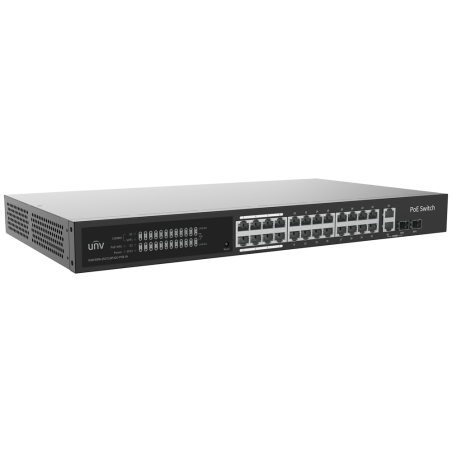 UV-NSW3000-25GT1GP1GC-POE-IN - Uniview Switch PoE Cloud Managed Layer 2 - 24 PoE802.3af/at + 2 uplink RJ45 + 2 SFP - 24 RJ45 GE