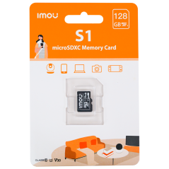 ST2-128-S1-IMOU - Scheda microSD Imou - Capacità 128 GB - Classe 10 | Velocità R/W: 95/38 MB/s - Cicli E/P: fino a 500 - Telecam