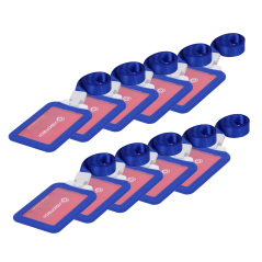 10XCARD-HOLDER-V-BLUE - Porta badge RFID - Disposizione in verticale - Formato CR80: 54 (L) × 85 (H) mm - Rivestimento protettiv