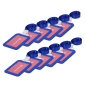 10XCARD-HOLDER-V-BLUE - Porta badge RFID - Disposizione in verticale - Formato CR80: 54 (L) × 85 (H) mm - Rivestimento protettiv 10XCARD-HOLDER-V-BLUE - Porta badge RFID - Disposizione in verticale - Formato CR80: 54 (L) × 85 (H) mm - Rivestimento protettiv