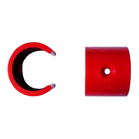 10XCLIP7.0-PA - Clip da 7 mm per foro in ASD - Tubo in PVC e ABS con diametro di 25 mm - Colore rosso - 10 unità