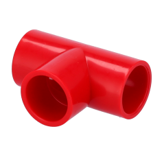 10XTP25-ABSRED - Pieza de unión en T_x000D_ - 25 mm de diámetro_x000D_ - ABS rojo_x000D_ - (10 unidades)