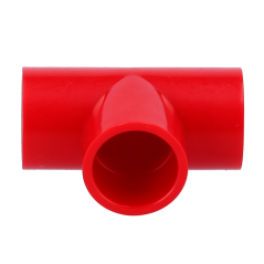 10XTP25-ABSRED - Pieza de unión en T_x000D_ - 25 mm de diámetro_x000D_ - ABS rojo_x000D_ - (10 unidades)