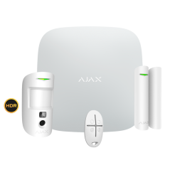 AJ-STARTERKITPLUS-CAM-HDR-W - Kit di allarme professionale - Certificato Grado 2 - Comunicazione Ethernet / Wi-Fi / dual SIM 4G