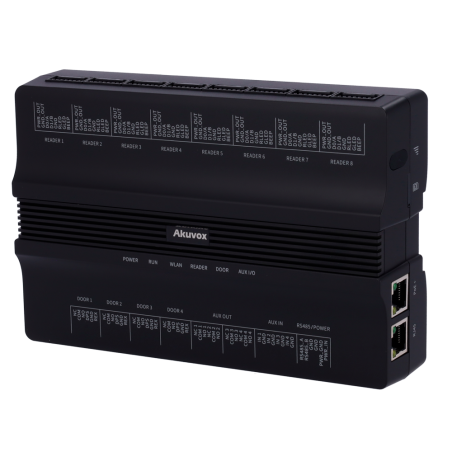 AK-A095 - Controller di accesso PoE - Scheda, QR e PIN - 100.000 utenti | 200.000 registri - 8 lettori per Wiegand | 8 lettori p