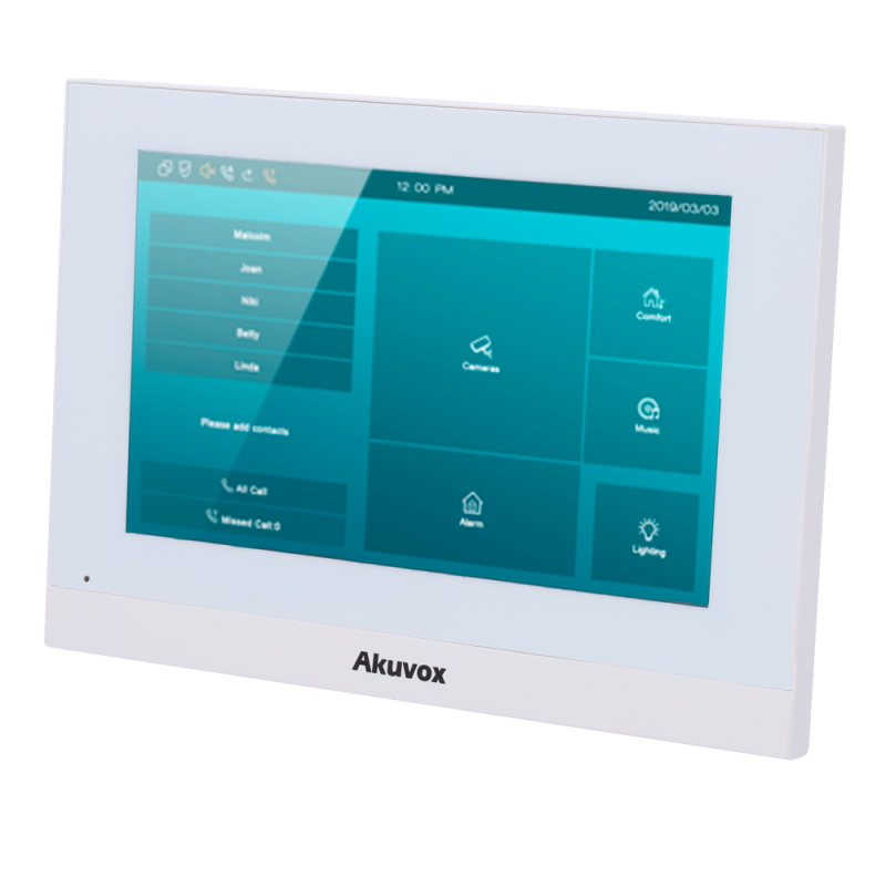 AK-C313W-LP-2-WHITE - Monitor Linux per videocitofono - Schermo TFT di 7" - Audio bidirezionale Crystal Clear - 2 fili LP, WiFi, AK-C313W-LP-2-WHITE - Monitor Linux per videocitofono - Schermo TFT di 7" - Audio bidirezionale Crystal Clear - 2 fili LP, WiFi,
