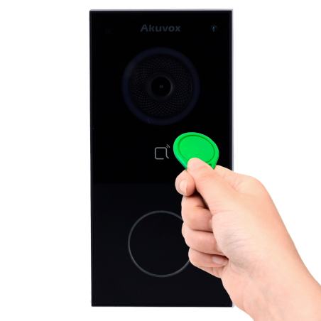 AK-E12S-BLACK - Videocitofono IP da parete - Telecamera 2 Mp | Audio bidirezionale - Apertura con scheda MF, NFC e BLE | 1 relè