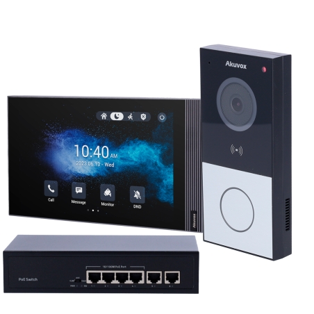 AK-KIT03-IP - Kit videocitofonico su base LINUX - IP & WiFi | Postazione esterna e monitor - Audio bidirezionale Crystal Clea
