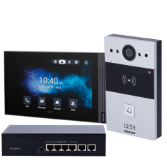 AK-KIT04-IP - Kit videocitofonico su base LINUX - IP | Postazione esterna e monitor - Audio bidirezionale Crystal Clear - Lettor