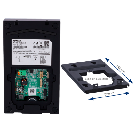 AK-KIT203 - Kit videocitofonico Linux - 2 fili & WiFi | Postazione esterna e monitor IPS - Audio bidirezionale Crystal Clear