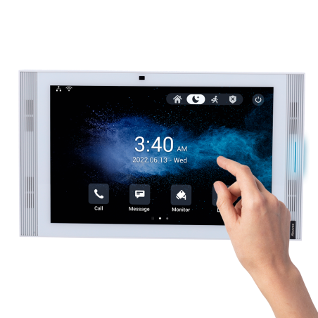 AK-S567G-WHITE - Monitor Android 12.0 per videocitofono - Display IPS da 10" con Google Services - Audio bidirezionale Crystal C