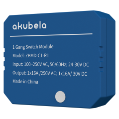 AK-ZBMD-C1-R1 - Relè intelligente da 1 linea - ZigBee 3.0 - Carico massimo 16 A - Alimentazione 100-250 AC / 24-30 DC - Timer e 