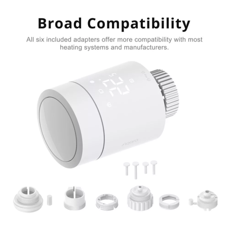 AQ-WT-A03D - Aqara Radiator Thermostat W600 - Schermo LED integrato / comando fisico di rotazione - Valvola termostatica smart -
