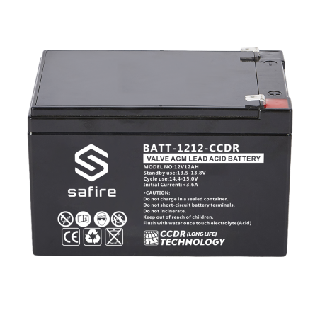 BATT-1212-CCDR - Batteria ricaricabile - Tecnologia piombo-acido AGM - CCDR - Tensione 12V - Capacità 12Ah - 100 x 99 x 152 mm /