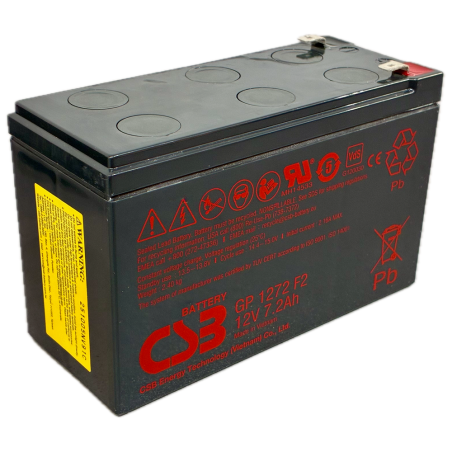 BATT-1212-CSB - Batteria ricaricabile CSB - Tecnologia al piombo-acido AGM - Tensione 12V - Capacità 12Ah - Per backup o uso dir