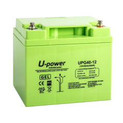 BATT-1240-U - Upower - Batteria ricaricabile - Tecnologia piombo-acido AGM - Voltaggio 12 V - Capacità 40.0 Ah - 255 x 97 x 203 