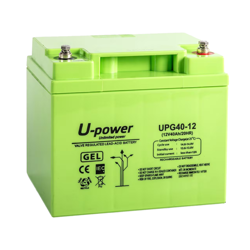 BATT-1240-U - Upower - Batteria ricaricabile - Tecnologia piombo-acido AGM - Voltaggio 12 V - Capacità 40.0 Ah - 255 x 97 x 203 BATT-1240-U - Upower - Batteria ricaricabile - Tecnologia piombo-acido AGM - Voltaggio 12 V - Capacità 40.0 Ah - 255 x 97 x 203