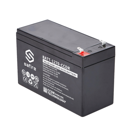 BATT-1270-CCDR - Batteria ricaricabile - Tecnologia piombo-acido AGM - CCDR - Tensione 12V - Capacità 7.0Ah - 100 x 65 x 151 mm 
