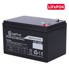 BATT-LI-1212 - Batteria ricaricabile - Litio LiFePO4 - Tensione 12V - Capacità 12Ah - 3000 cicli - 151 (H) x 99 (I) x 99 (P) mm 