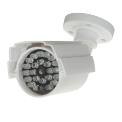 CS023 - Telecamera simulata non operativa NIVIAN - Tipo Bullet IR - Custodia con staffa e visiera - 23 LED rossi funzionanti - D