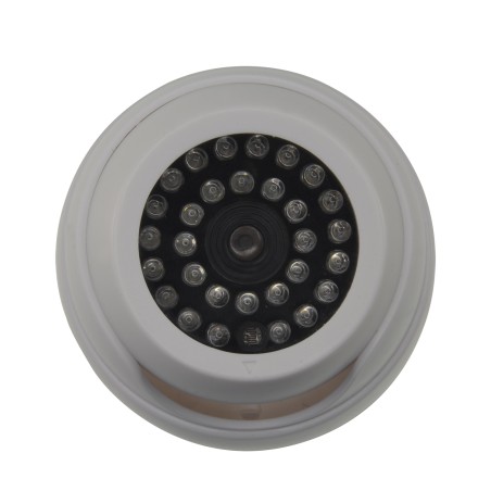 CS908 - Telecamera simulata non operativa NIVIAN - Tipo Dome IR - Custodia in plastica - 30 LED rossi funzionanti - Disegno per 