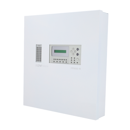 DMT-FP9000-32 - DMTECH - Centrale antincendio convenzionale a 32 zone - 20 uscite configurabili integrate - Schermo LCD 2x16 sim